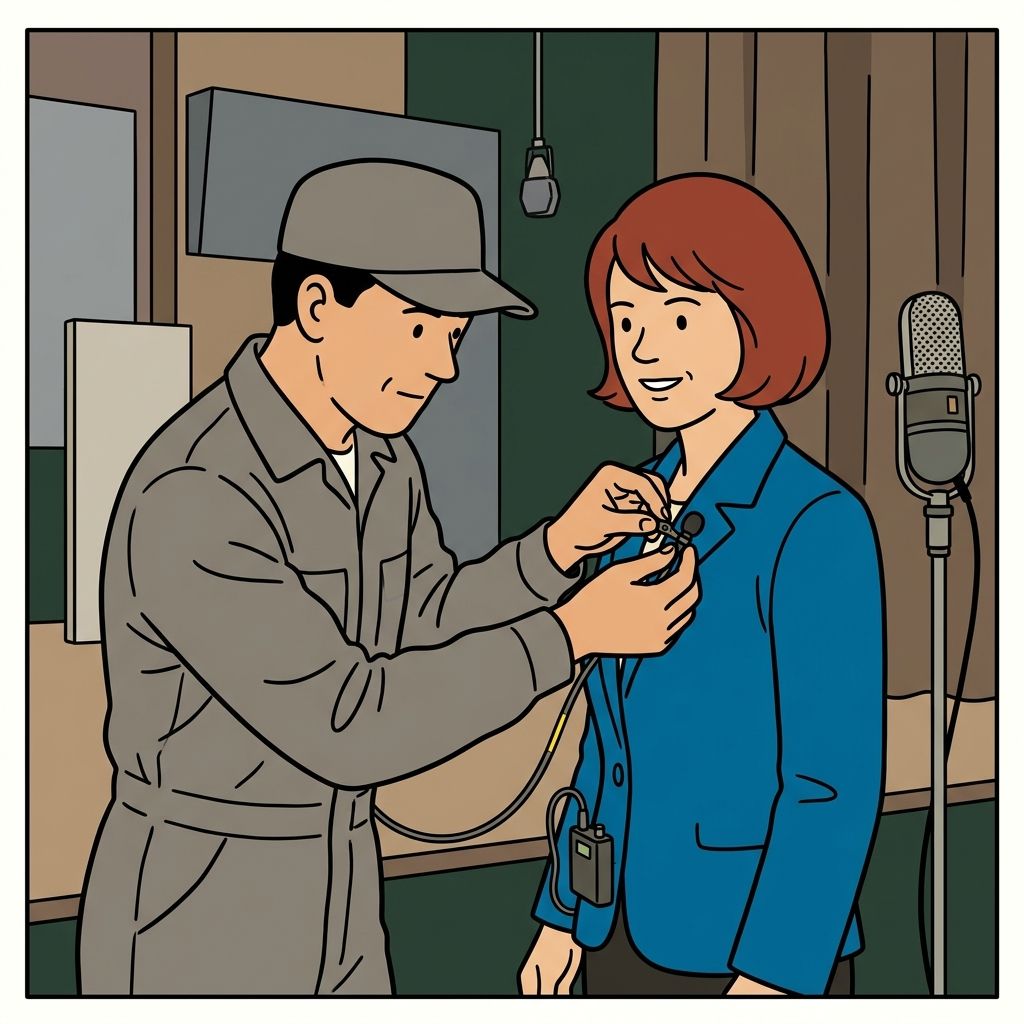 AI mnemonic illustration for the English word "mic"