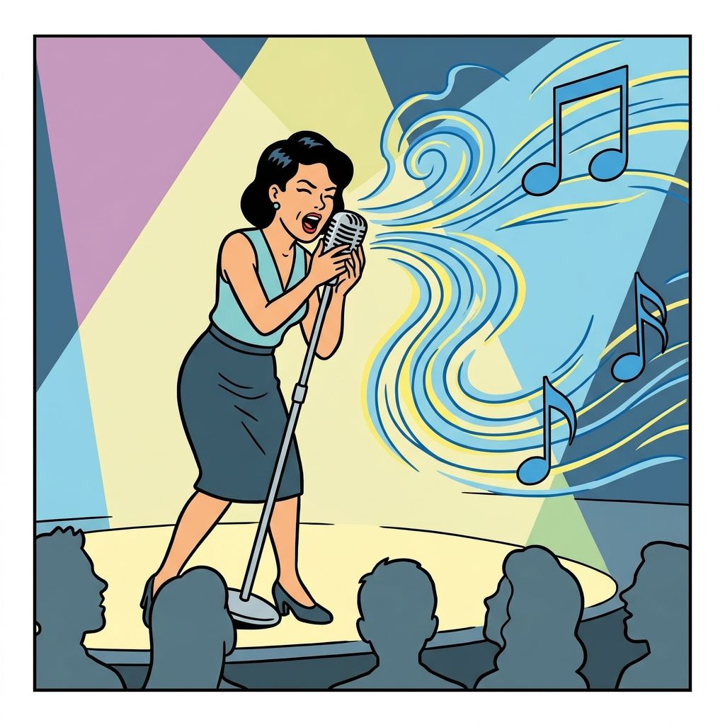 AI mnemonic illustration for the English word "microphone"
