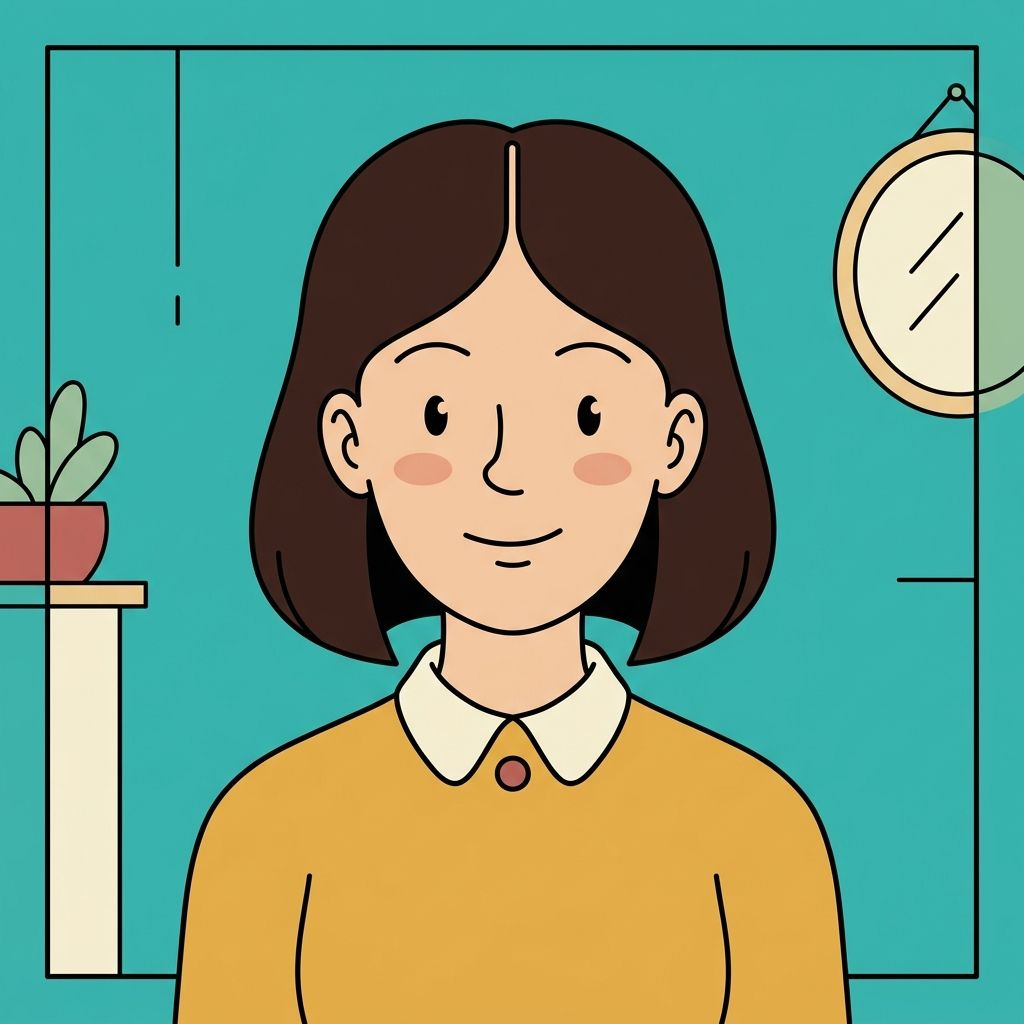 AI mnemonic illustration for the English word "middle part"