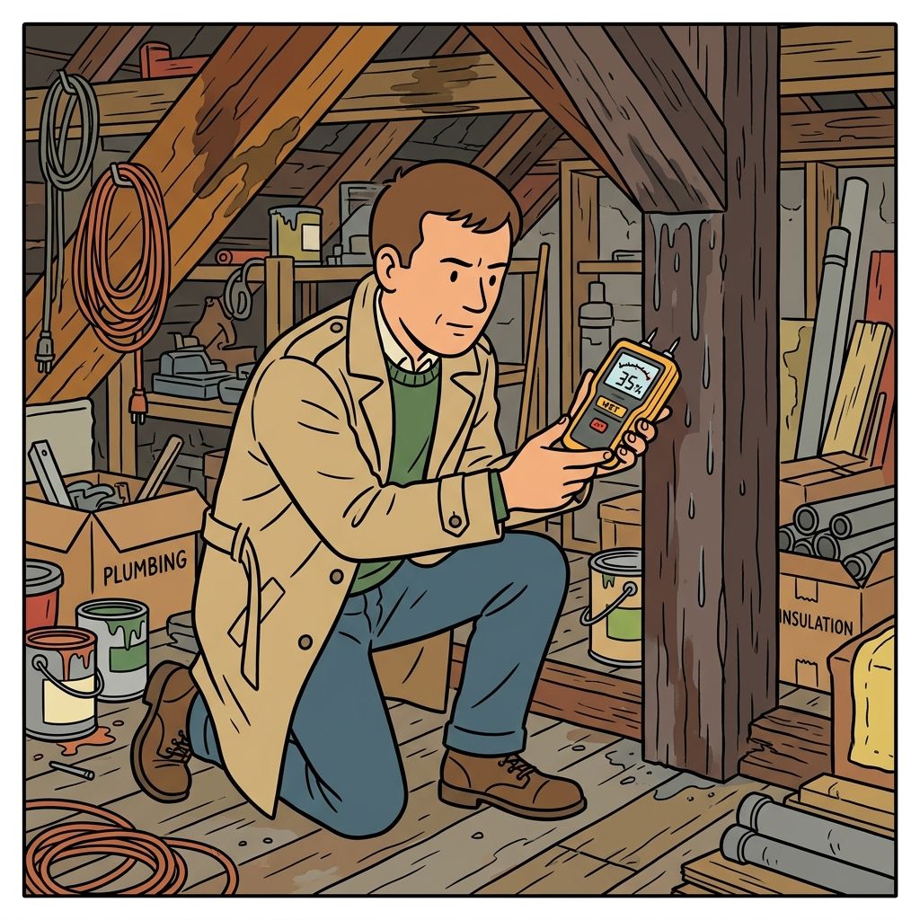 AI mnemonic illustration for the English word "moisture meter"