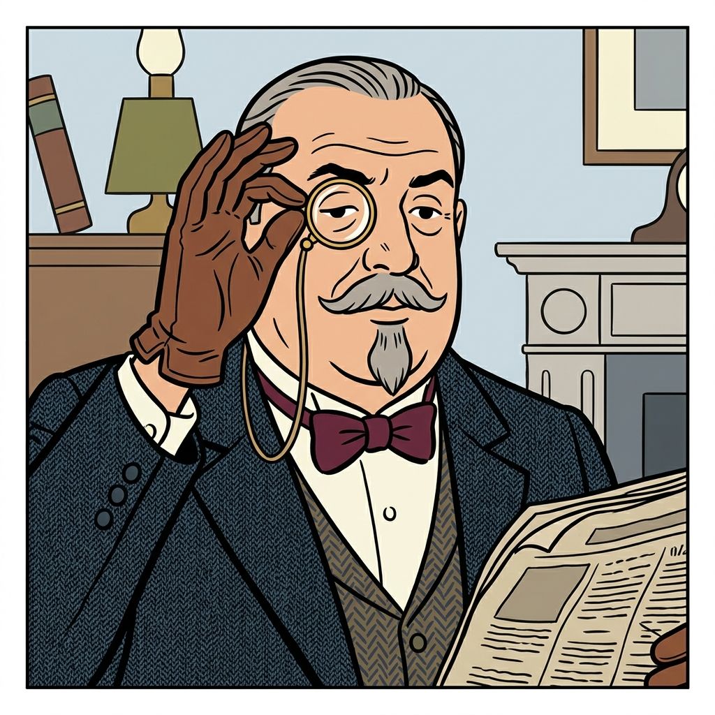 AI mnemonic illustration for the English word "monocle"