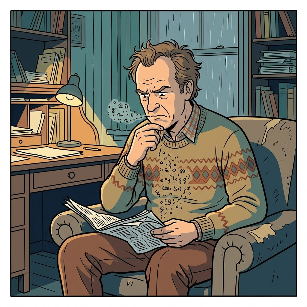 AI mnemonic illustration for the English word "muttering"