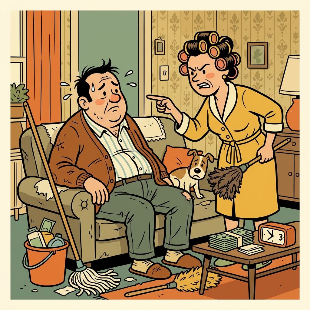 AI mnemonic illustration for the English word "nagging"