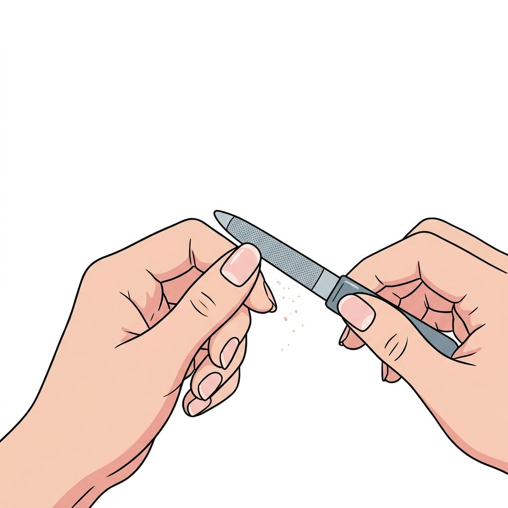 AI mnemonic illustration for the English word "nail file"