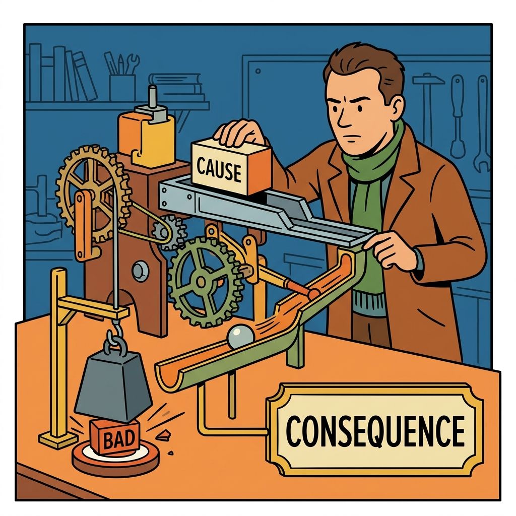 AI mnemonic illustration for the English word "necessarily"