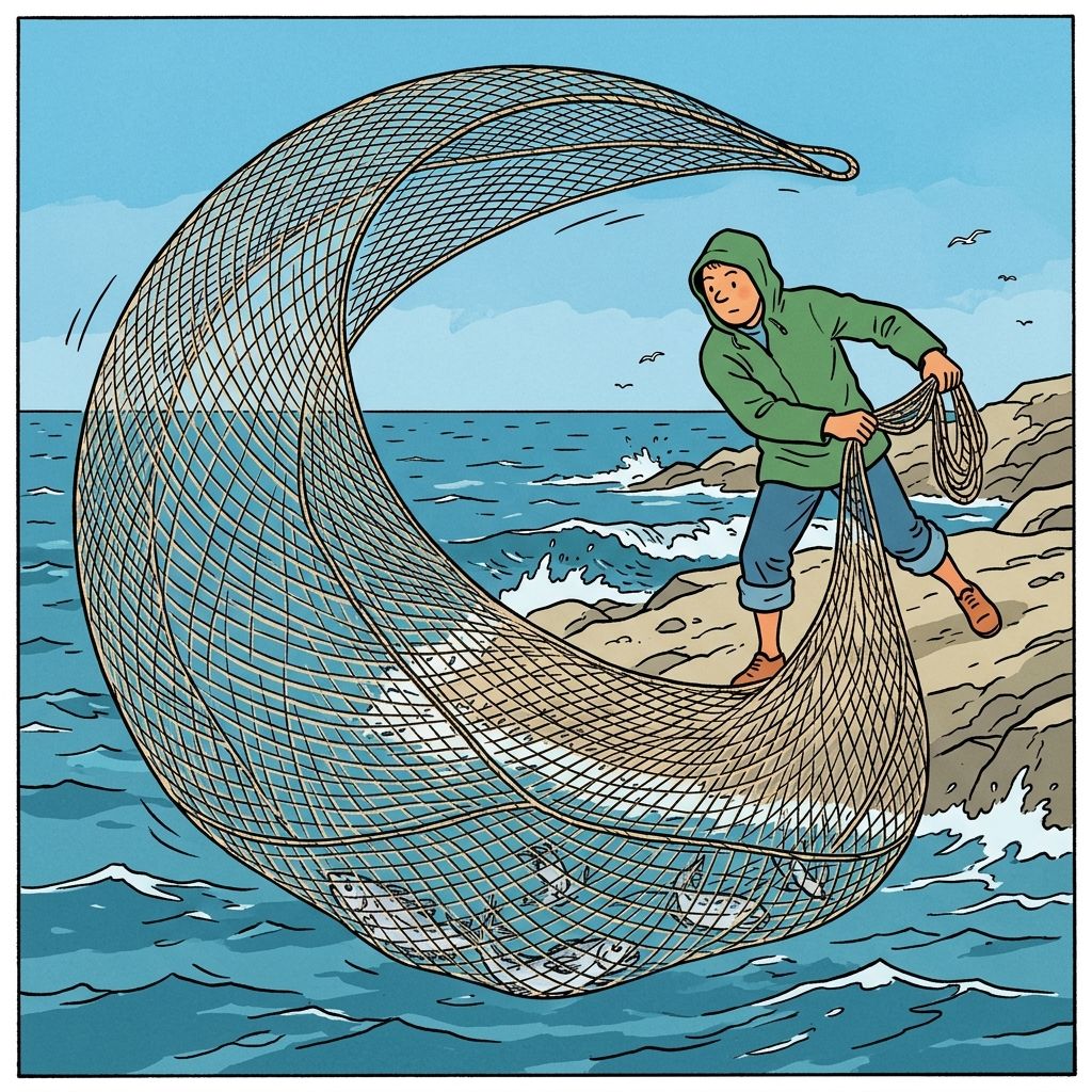 AI mnemonic illustration for the English word "net"
