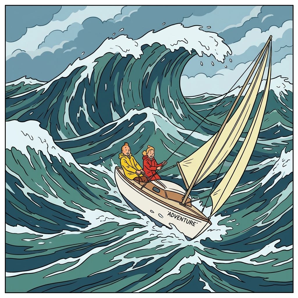 AI mnemonic illustration for the English word "ocean"