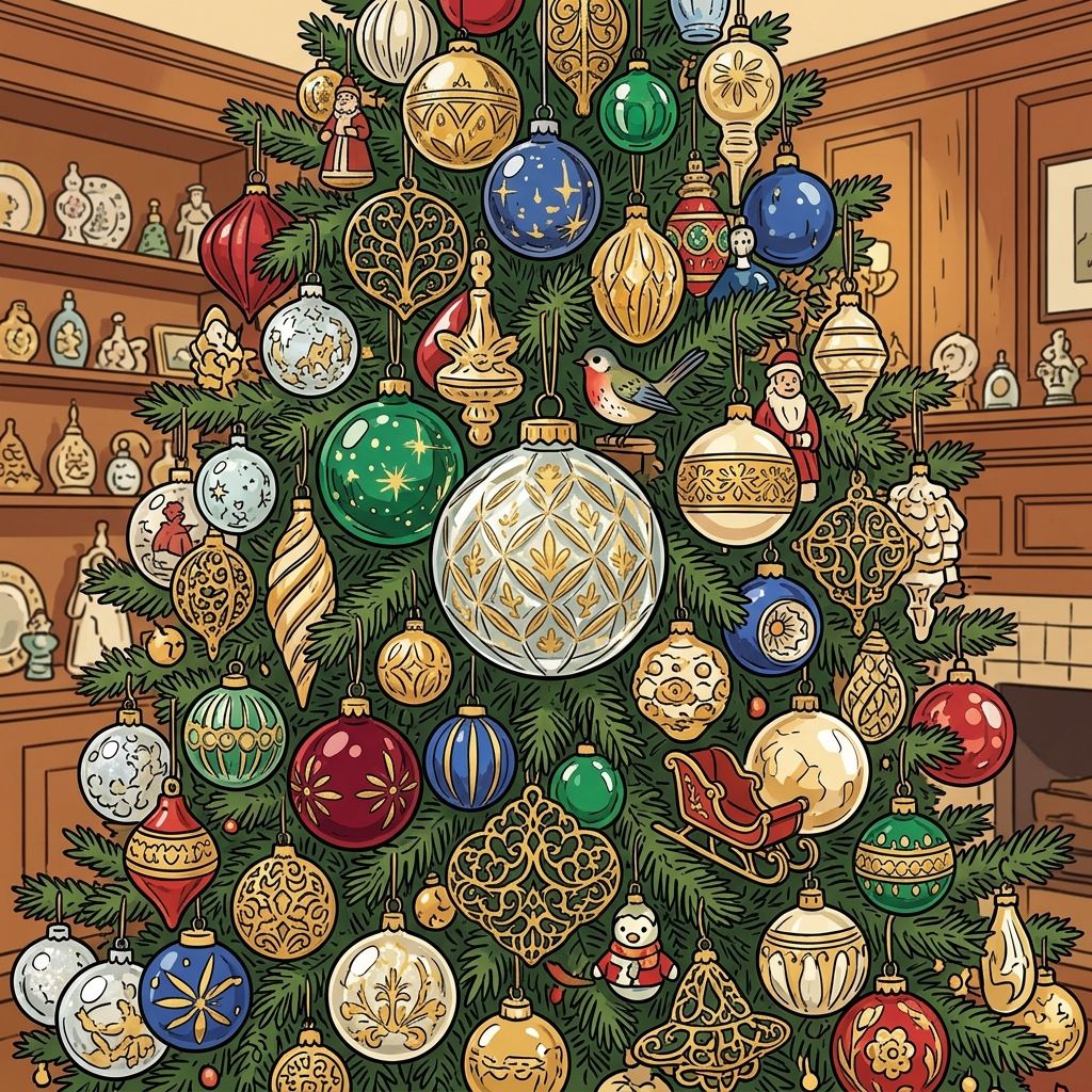 AI mnemonic illustration for the English word "ornament"