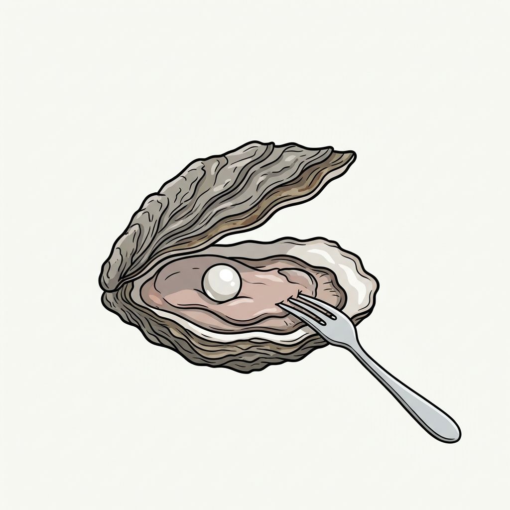 AI mnemonic illustration for the English word "oyster"