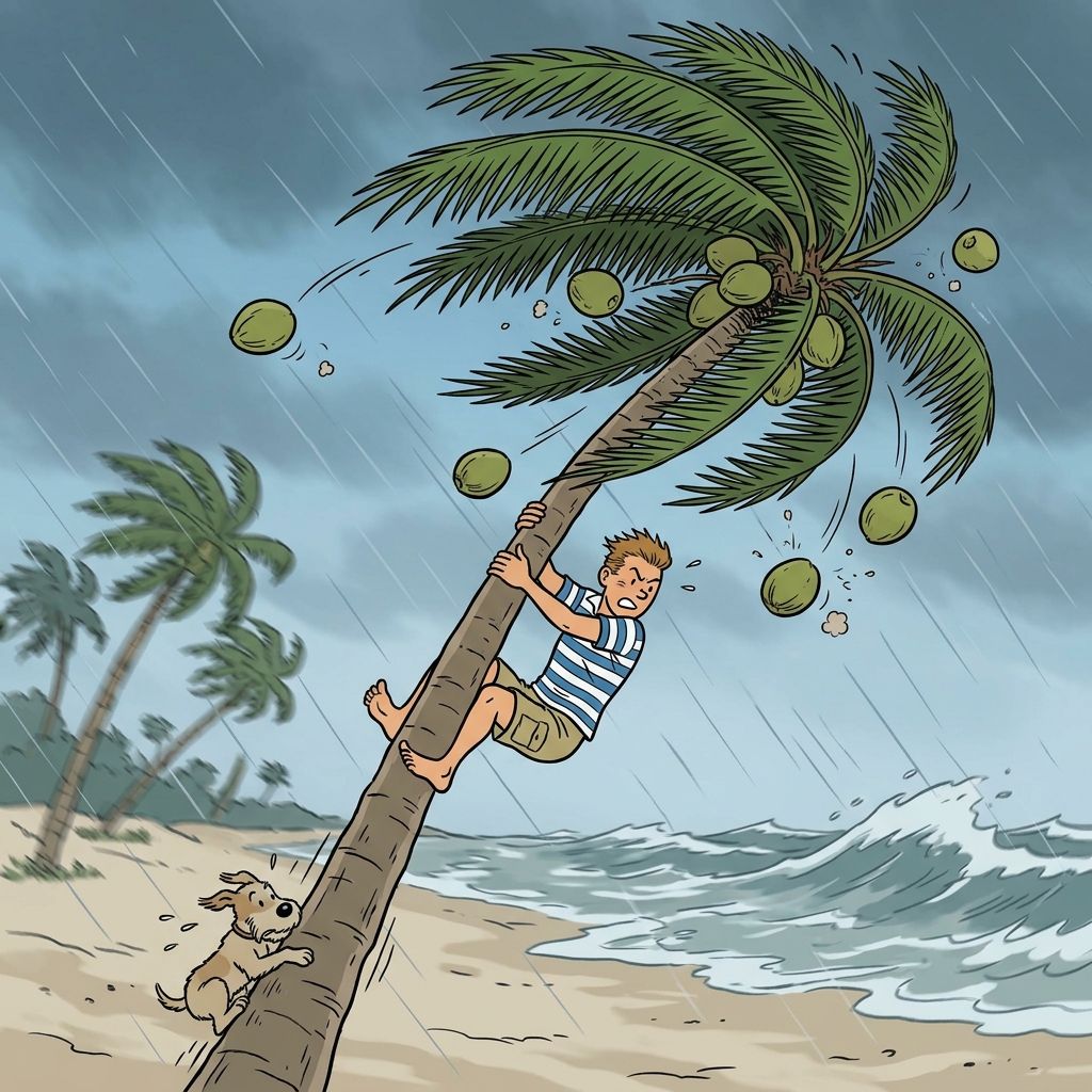 AI mnemonic illustration for the English word "palm tree"