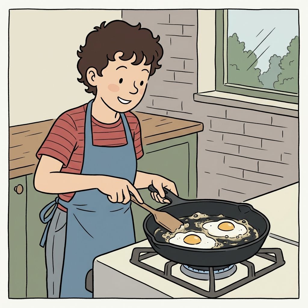 AI mnemonic illustration for the English word "pan"