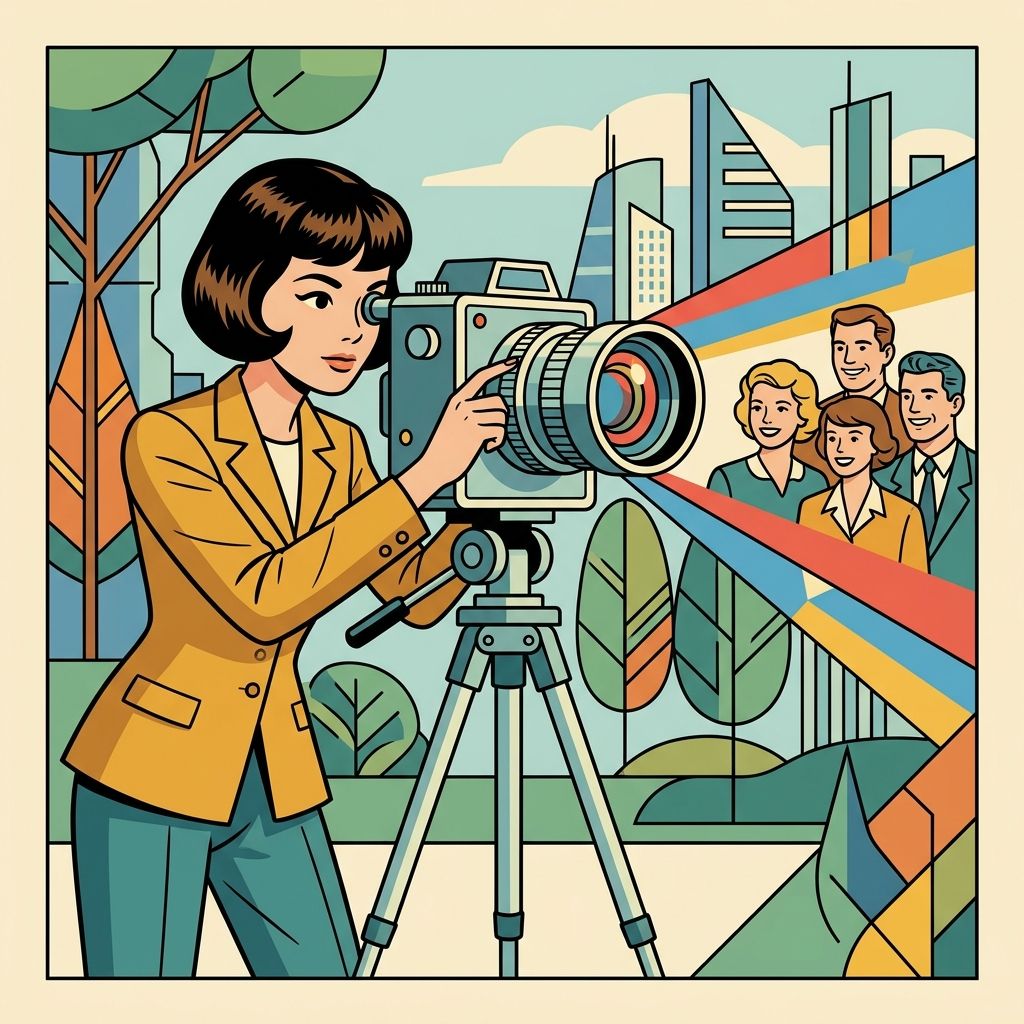 AI mnemonic illustration for the English word "photography"