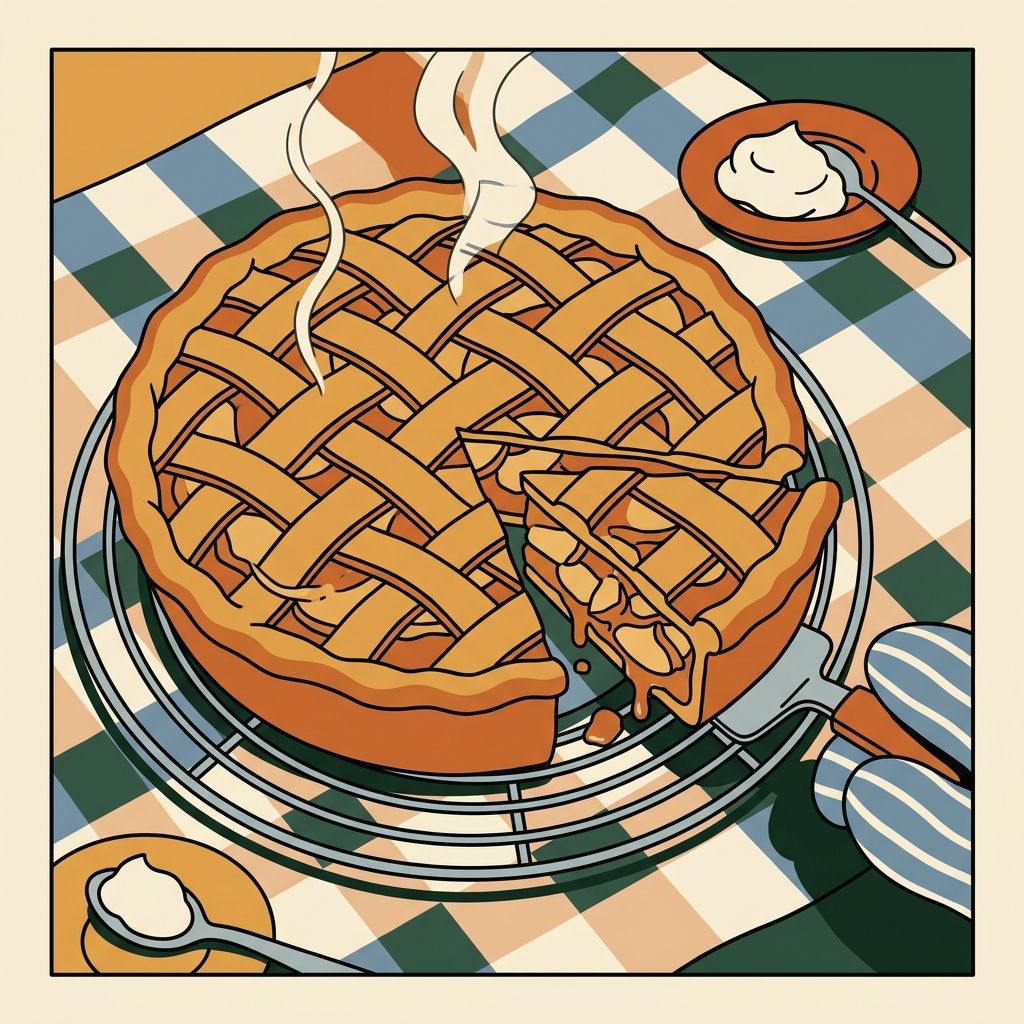 AI mnemonic illustration for the English word "pie"