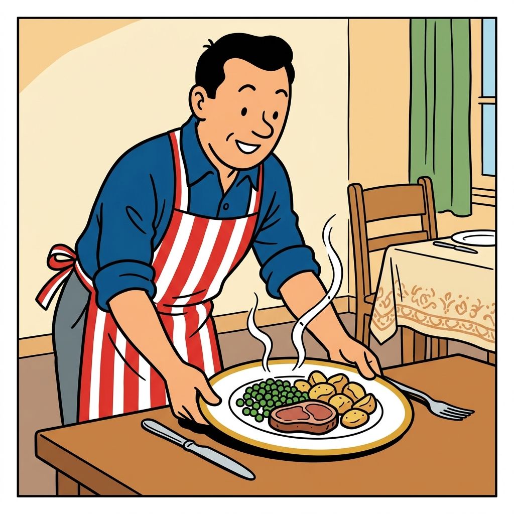 AI mnemonic illustration for the English word "plate"