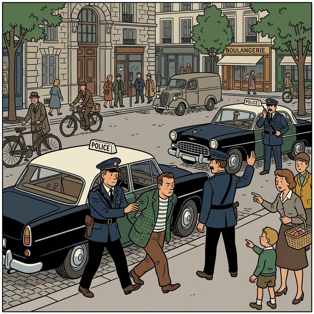 AI mnemonic illustration for the English word "police"