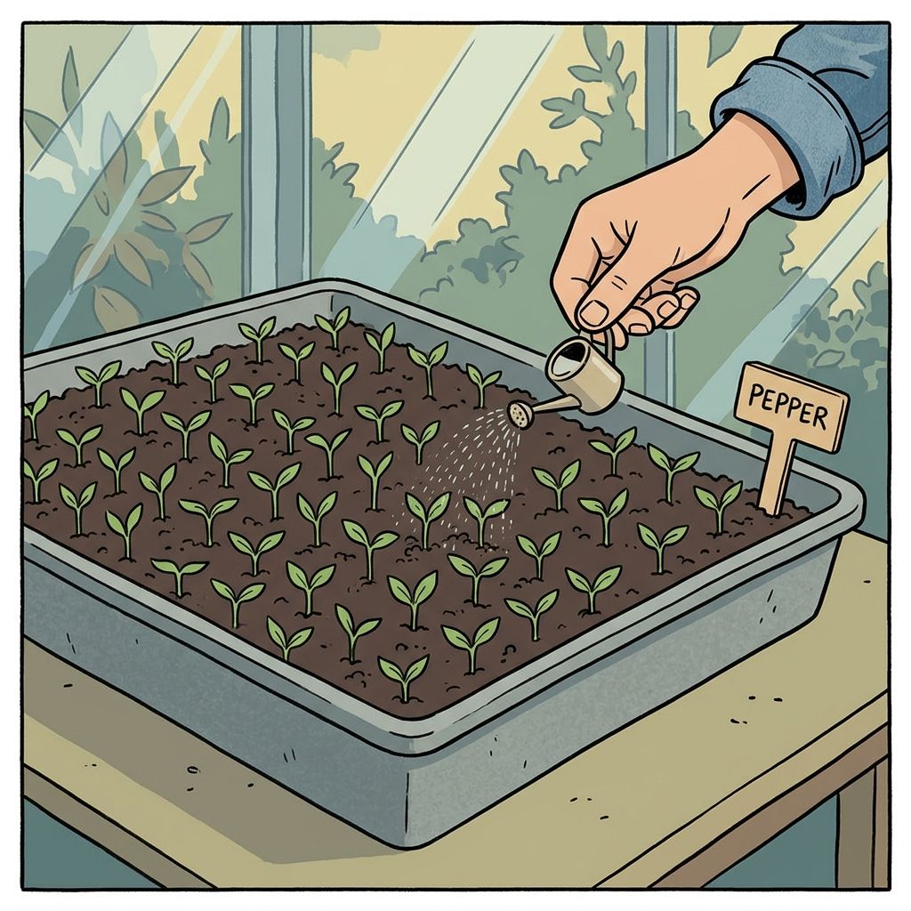 AI mnemonic illustration for the English word "propagation tray"