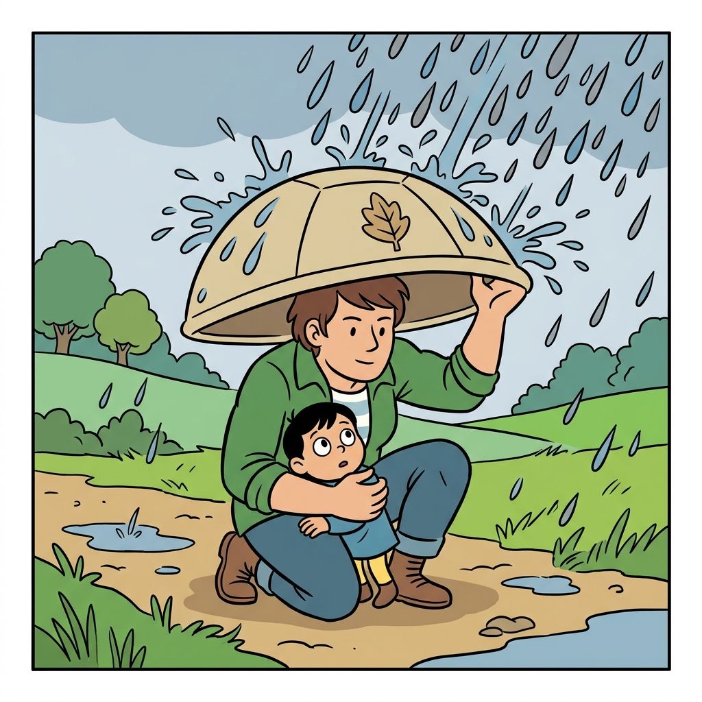 AI mnemonic illustration for the English word "protect"