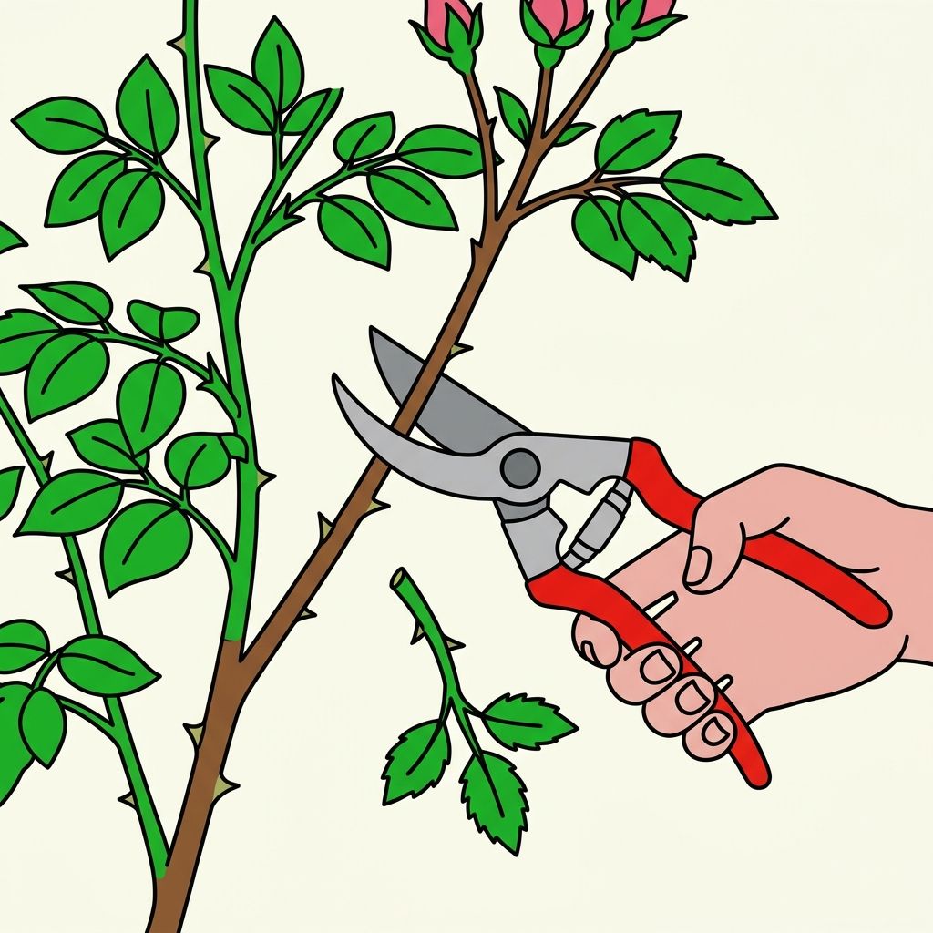 AI mnemonic illustration for the English word "pruning shears"