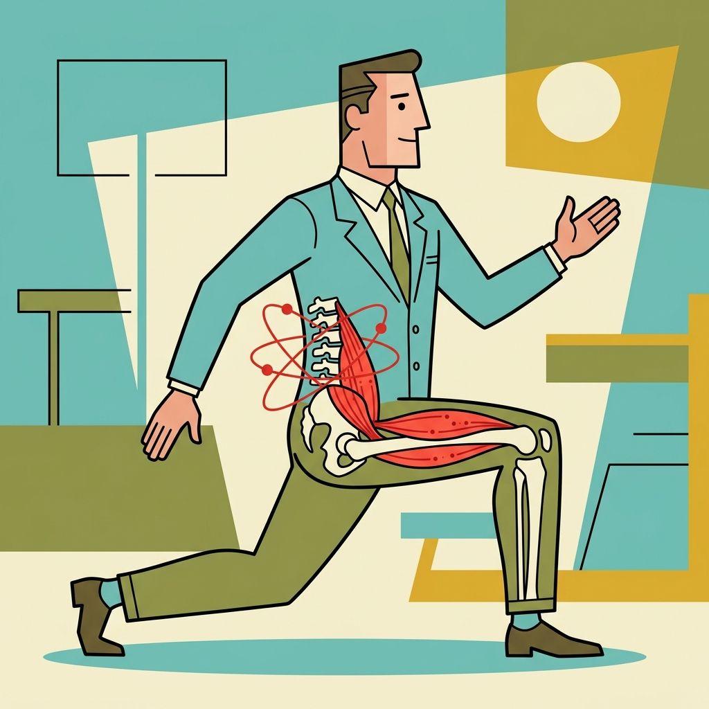 AI mnemonic illustration for the English word "psoas"