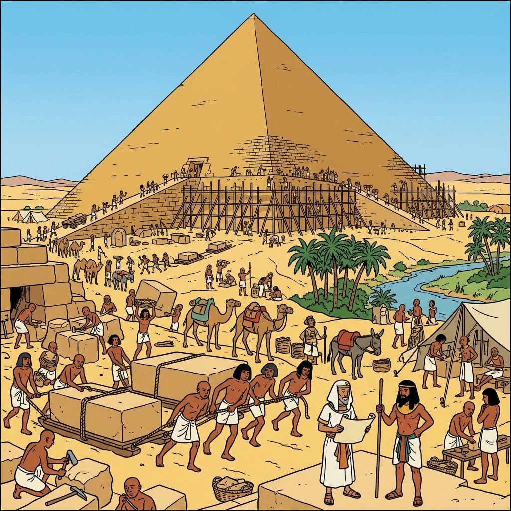 AI mnemonic illustration for the English word "pyramid"
