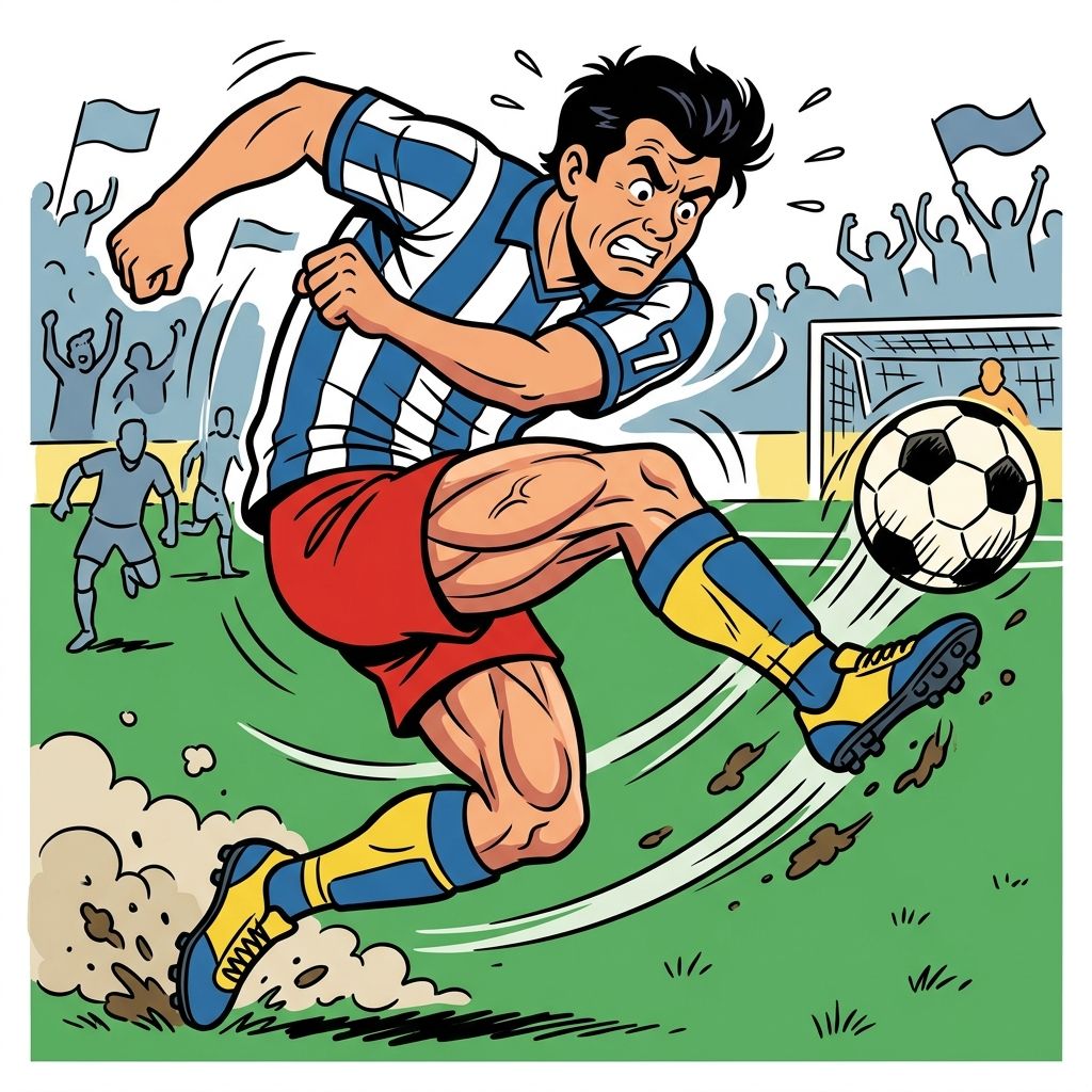 AI mnemonic illustration for the English word "quadriceps"