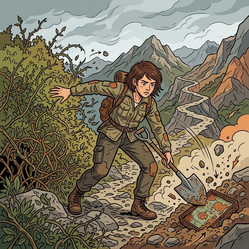 AI mnemonic illustration for the English word "quest"