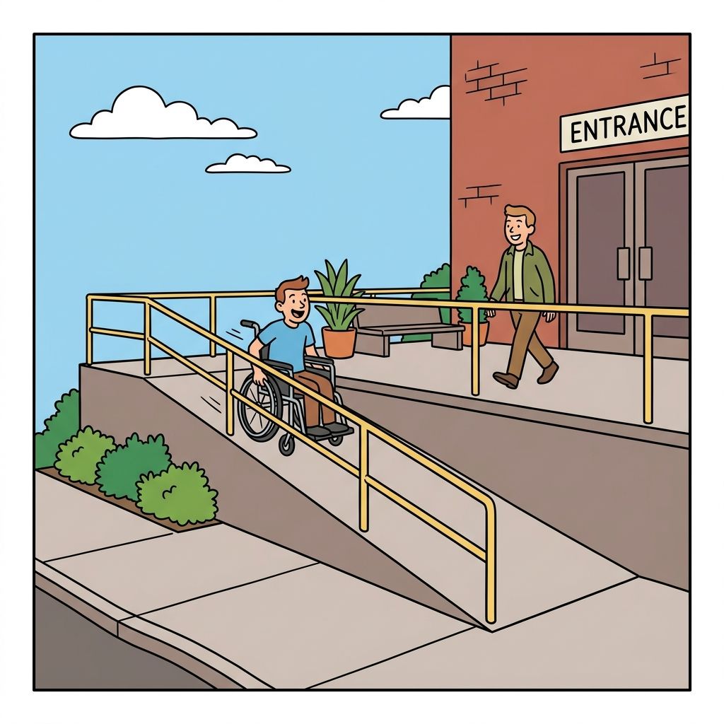 AI mnemonic illustration for the English word "ramp"