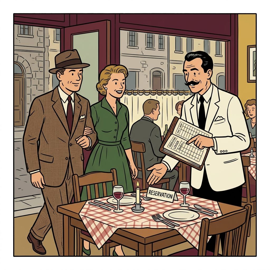 AI mnemonic illustration for the English word "reservation"