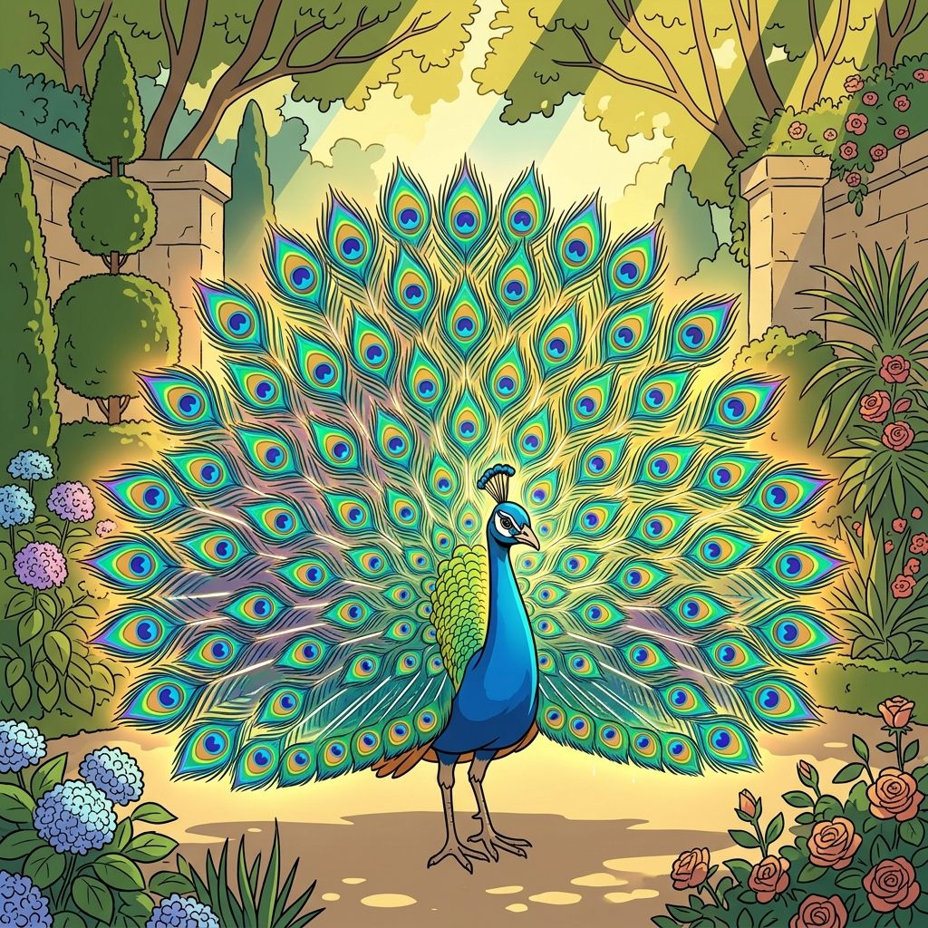 AI mnemonic illustration for the English word "resplendant"