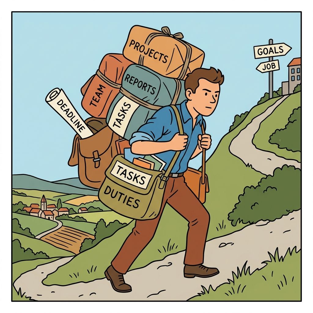 AI mnemonic illustration for the English word "responsibilities"