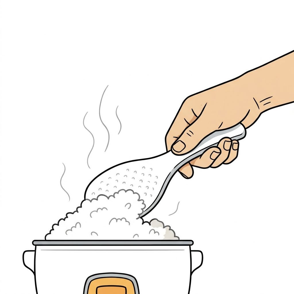 AI mnemonic illustration for the English word "rice paddle"