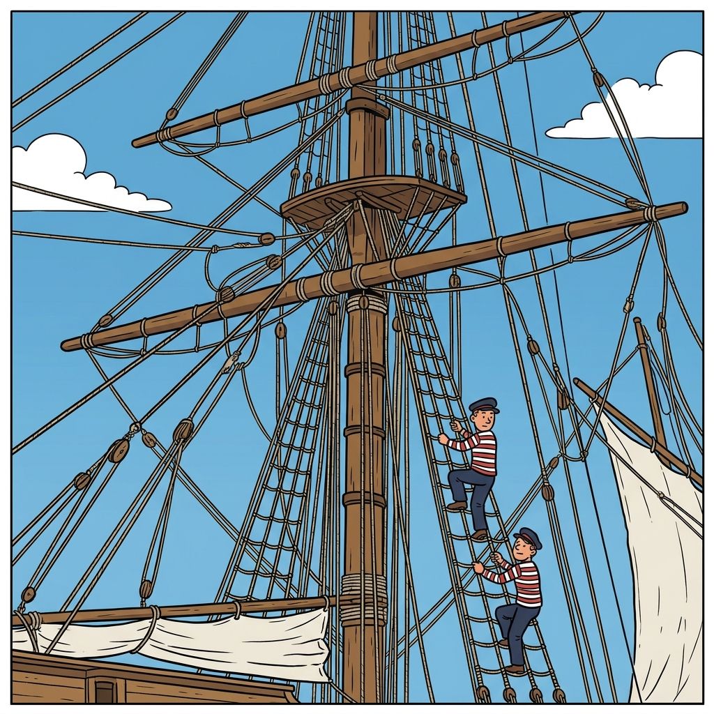 AI mnemonic illustration for the English word "rigging"