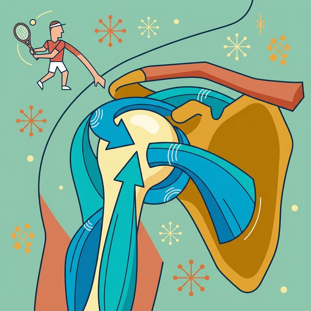 AI mnemonic illustration for the English word "rotator cuff"