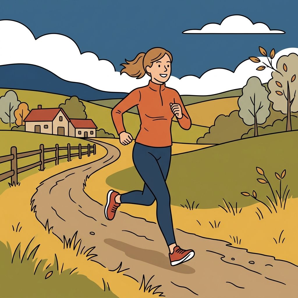 AI mnemonic illustration for the English word "running"