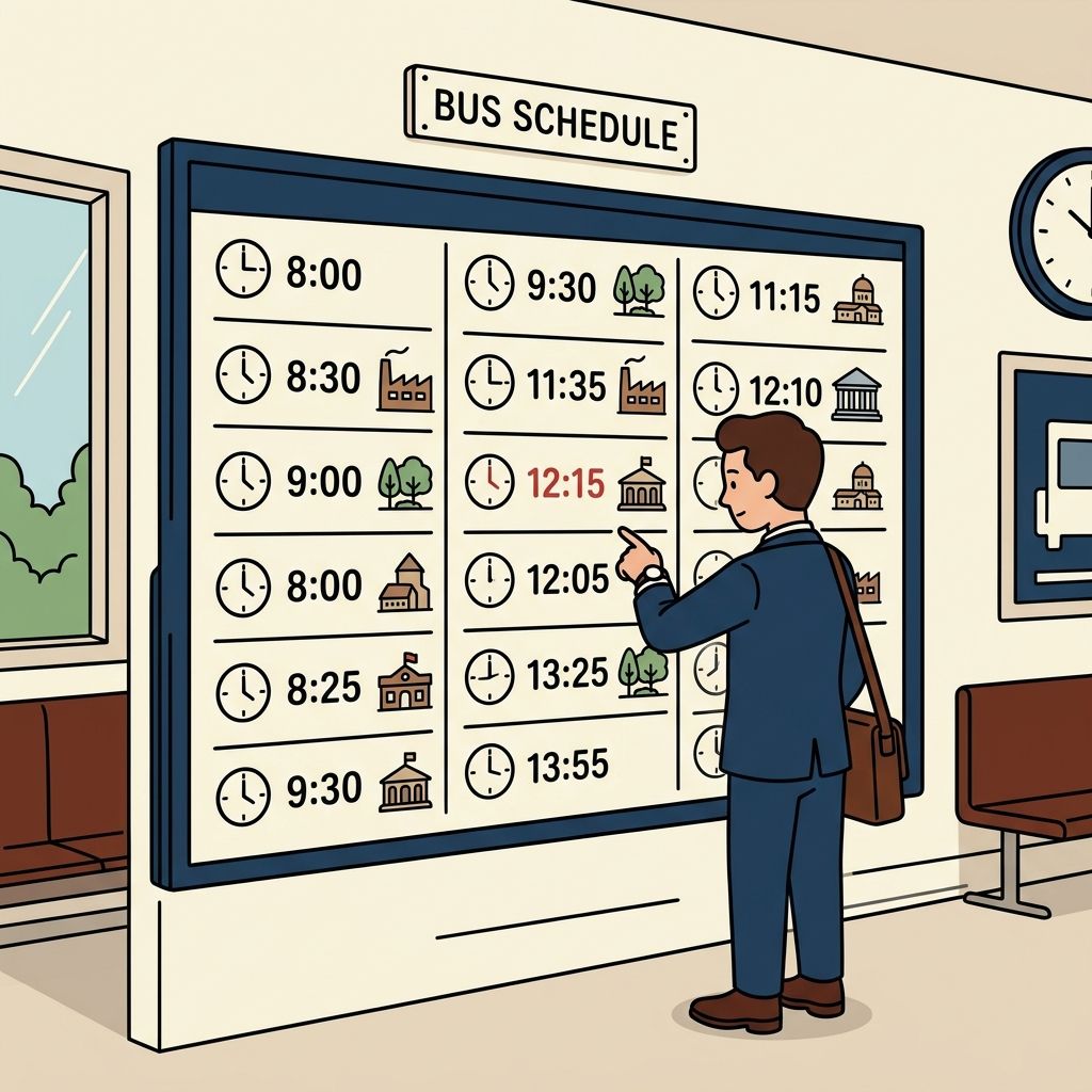 AI mnemonic illustration for the English word "schedules"