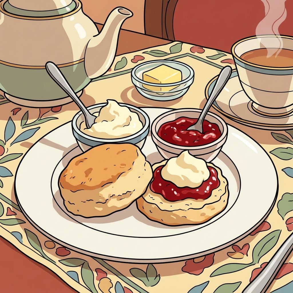 AI mnemonic illustration for the English word "scone"
