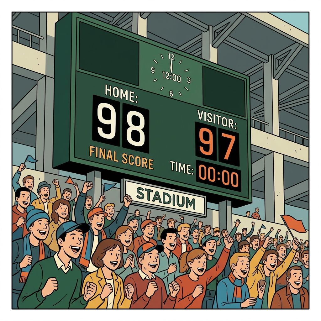 AI mnemonic illustration for the English word "scoreboard"