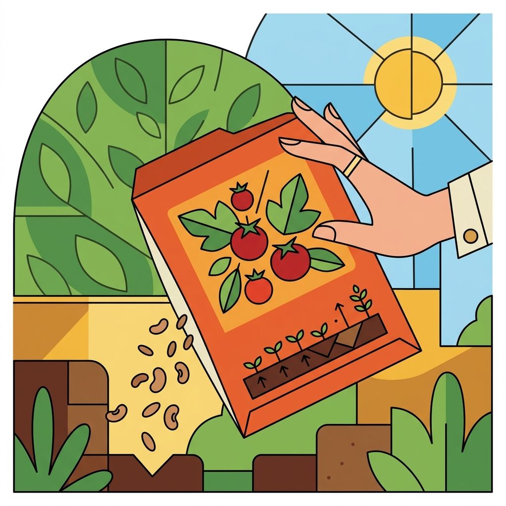 AI mnemonic illustration for the English word "seed packet"