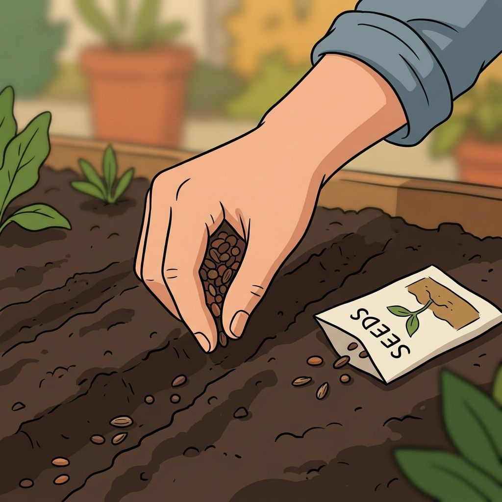 AI mnemonic illustration for the English word "seeds"