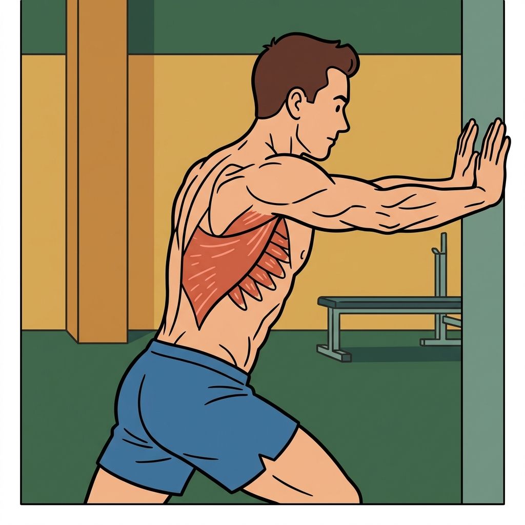 AI mnemonic illustration for the English word "serratus anterior"