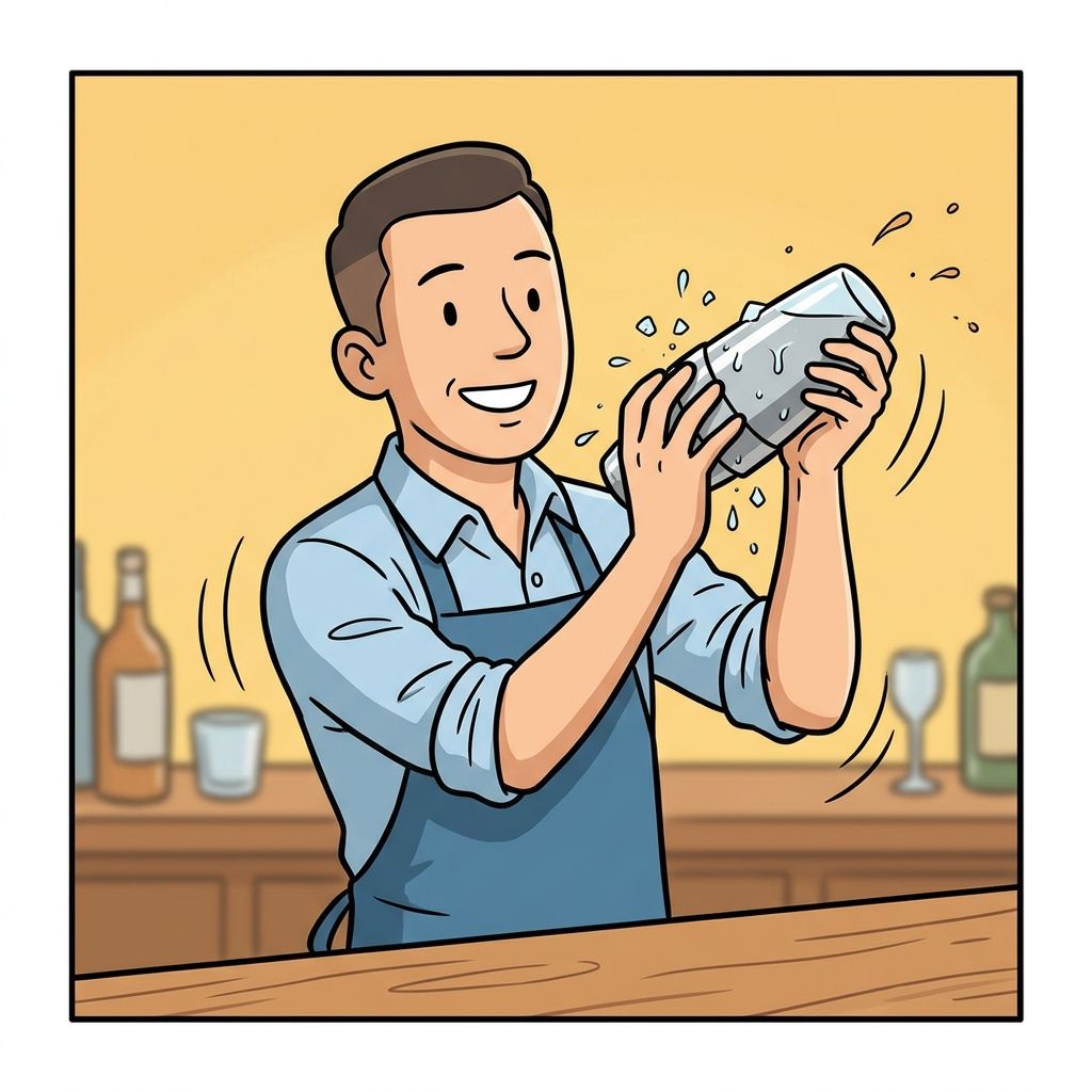 AI mnemonic illustration for the English word "shaker"
