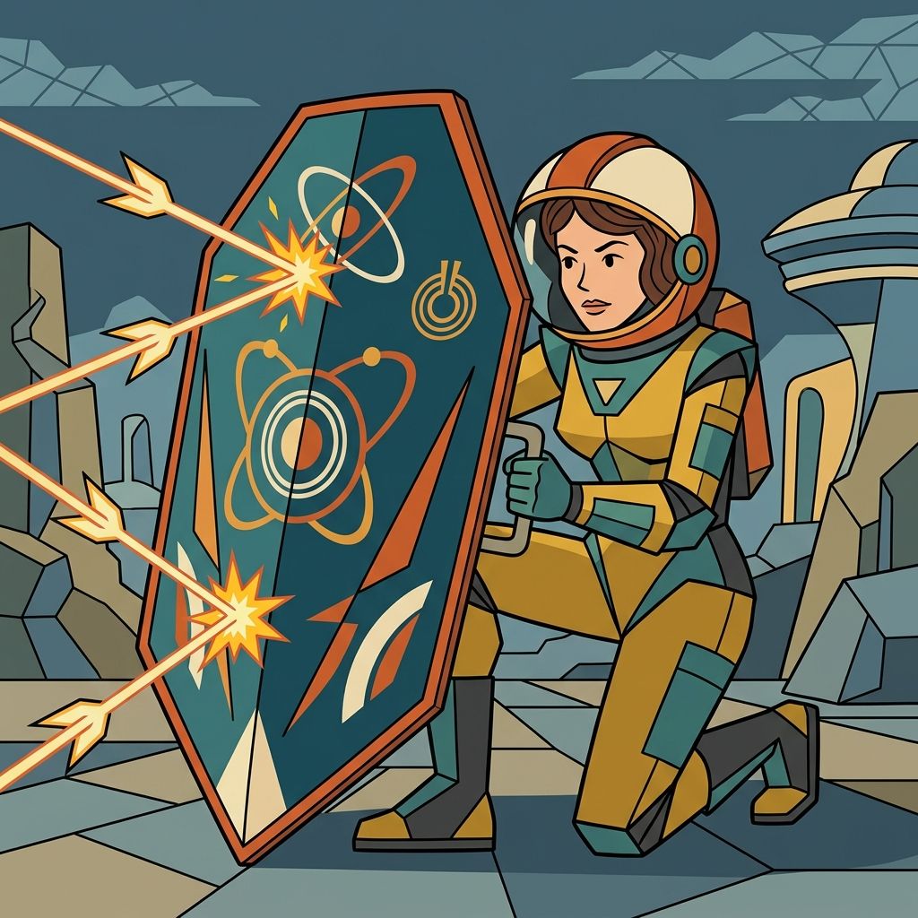 AI mnemonic illustration for the English word "shield"