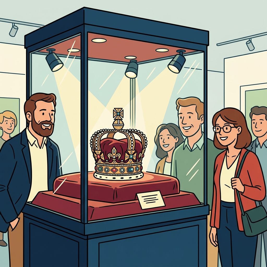 AI mnemonic illustration for the English word "showcase"
