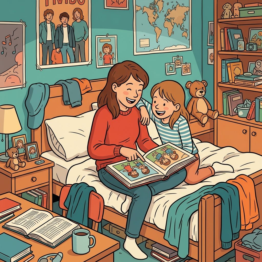 AI mnemonic illustration for the English word "sister"