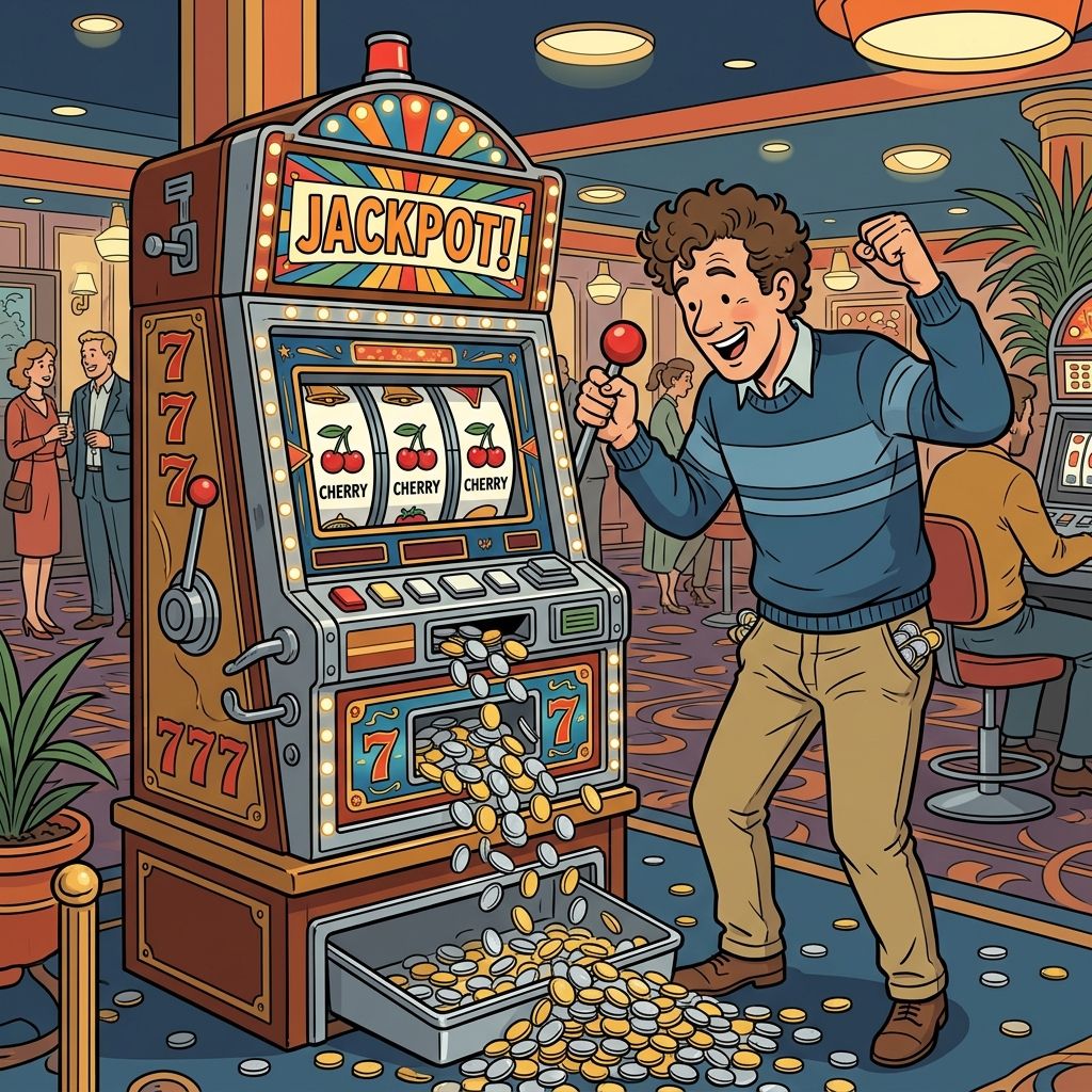 AI mnemonic illustration for the English word "slot machine"