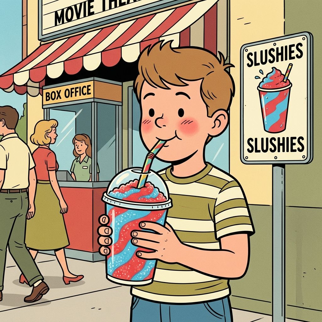 AI mnemonic illustration for the English word "slushie"