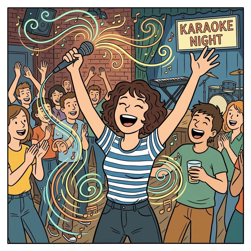 AI mnemonic illustration for the English word "song"