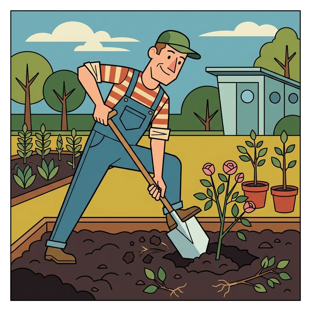 AI mnemonic illustration for the English word "spade"