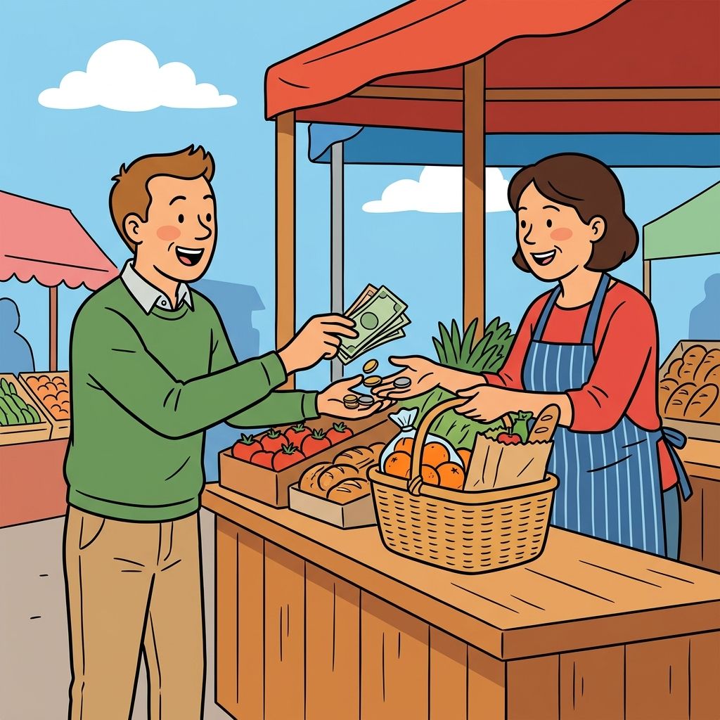 AI mnemonic illustration for the English word "spend"