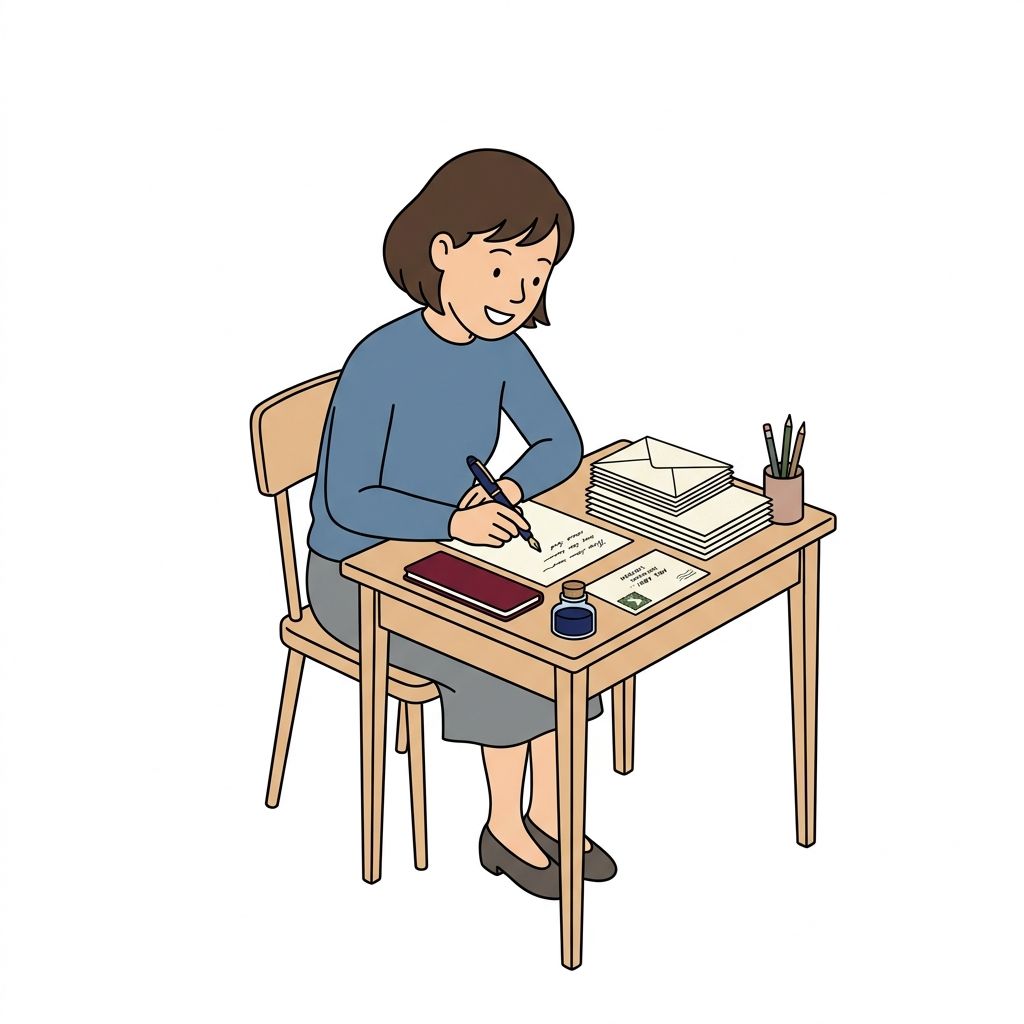 AI mnemonic illustration for the English word "stationery"